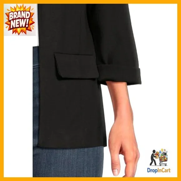 Classic Boyfriend Blazer Petite Fit Princess Darts Stretch Ponte Chic Versatile